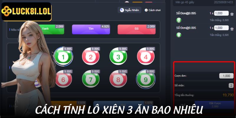 Hướng dẫn tính tiền lô xiên 3 ăn bao nhiêu nếu thắng cược